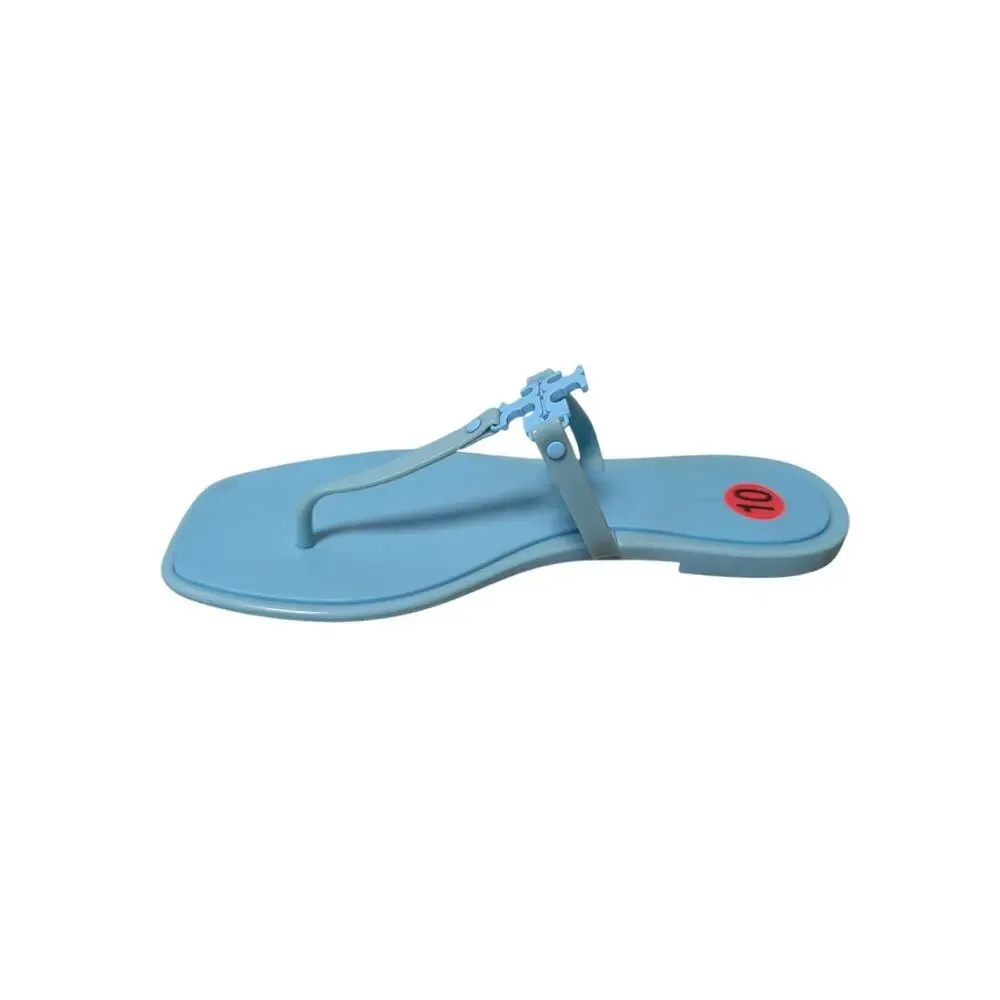 TORY BURCH Roxanne Jelly Sandals, size 10 M; strappy, flip flops, designer; Blue